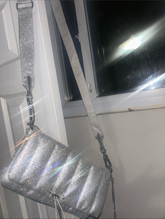 Steve Madden Handbags - Steve Madden Silver Quilted Crossbody Bag